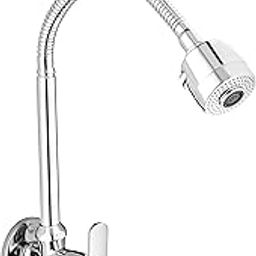 CLINTON (Brass) Kitchen Spout Flexible Sink Cock with Spout Rain Spray and Flange (Opal)-image-77