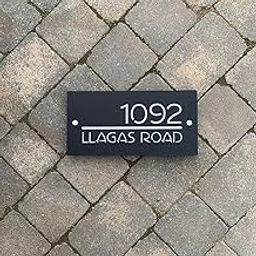 UNKAR EXPORTS INDIA | Personalized | Customize | Black Acrylic | House Name Plats | House Sign | Door Number Plaque| Landscape Rectangle Sign | Unique Laser Modran | Home Decor-image-14