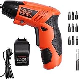 BLACK+DECKER KC4815 4.8V 200 RPM Cordless Screwdriver Set Ni-Cd (Nickel-Cadmium) with LED Worklight, 15-pieces Screw Bits Set & Adjustable Torque for Home & DIY Use, 1 Year Warranty, ORANGE & BLACK-29