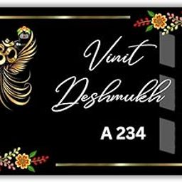Royal Products | Name plate for home entrance | Home name plate | Door name plates | Name Plate For Home Office | Customized name plate for home | Golden | Acrylic | Gifts (6/12 inch, Name plate K)-image-92