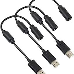 whiteeeen 3pcs Replacement Dongle USB Breakaway Cable for Xbox 360 Wired Controllers-11