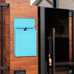 The Style SutraMailbox Locking Wall Mounted Comment Drop Box Payments Holder Postbox Blue-picture-6