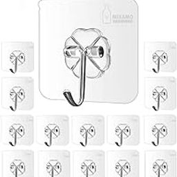 PVC Wall Hooks, Pack of 15, Transparent-10