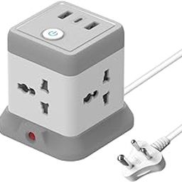 Magicwand Power Extension Cube with 2 USB-A & 1 USB-C Port & 4 Power Outlets with Voltage Protection-13