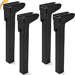 Folding Table Legs 4 Pcs, XX Inch Heavy Duty Metal Furniture Legs, Foldable Laptop Table Legs Coffee Table, Replacement Legs for Bed Table, Camping/Picnic Table, with Mounting Screws (9.84in/250mm)-14