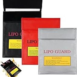 Pack of 3 Fireproof Waterproof Safe Bag, Battery Bag, Fireproof Document Bag, Small Fireproof Money Bag, Battery Safety Guard for Storing Batteries or Valuables - 18.5 x 22 cm, Black Red Grey-picture-10