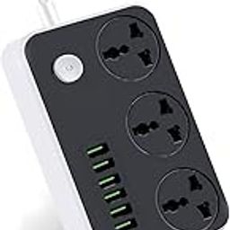 BLEQYS® 6 USB 3.0 Universal Sockets 3.4A Smart Power Strip with 2m Extension Cord, USB Port, Surge Protector Ports with Indicator-picture-18