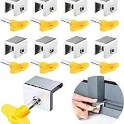 8Pcs Sliding Window Locks with Key | Adjustable Aluminium Security Locks for Sliding Windows & Doors | Child Safety & Home Protection Stoppers, Silver-picture-0