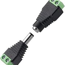 AASHIE N HOME'S 5 Pairs DC Power Jack Plug Adapter Connector,12V, 24V Male (5 Pcs) +Female (5 Pcs) 2.1 X 5.5MM DC Power Connector Terminal Barrel Connector for CCTV Camera/Led Strip Light,DVR,Car.-image-5