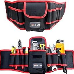 Homdum 20 Inch Tool Belt Durable Multi-Pocket Waist Canvas tool Storage Bag Adjustable Length 20 inch Black Handsfree Carry Organizers for Electricians and Repairman(yellow/Black)-18