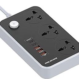Extension Board 2500W 4 Power Sockets Extension Cord with 38W 4 USB Port + 2500W 2 Type C Port Fast Charger Fire-Resistant Multiple Plug Socket Universal Extension Box 2 Miter Wire 1 Pcs-19