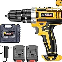 JPT 3/8" Portable Cordless Drill Machine|25 Nm Torque|3500 Rpm Speed|2 Seed Mode|3 Mode Setting|Forward And Backward|Led Light|1.5Ah Battery|Fast Charger,Yellow-9