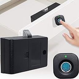SUMNEW DIY Smart Biometric Child Safety Electric Fingerprint Keyless Hidden File Drawer Wardrobe Wooden Furniture Cabinet Privacy Lock, Painted finish, Black-image-7