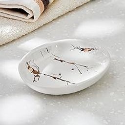 Home Centre Aubree Vince Ceramic Soap Dish, White-image-2