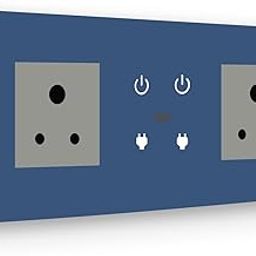 IOTICS Smart Wifi Switch Board: 2 x Switch & 2 Smart Plug Module. Touch Control, Remote, App Control. Voice Control with Alexa & Assistant. Smart Touch Switch Board For Home Automation (blue)-5