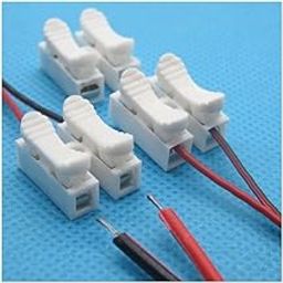 ROBOWAY 100Pcs CH2 Premium Spring Wire Connectors, Quick Spring Connector, Electrical Cable Clamp Terminal Block Connector, LED Strip Light Wire Connecting-17
