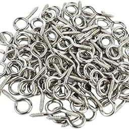 DIY Crafts 50 Pcs Gold, Gold Rust Proof Coating, 1 inch Small Screw Eyes Metal Eye Screw Hooks Self Tapping Screw(50 Pcs Gold, Gold Rust Proof Coating)-image-17