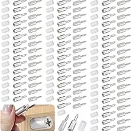100 PCS Self-Tapping Screws Cabinet Laminate Support, Shelf Pin with Non-Slip Sleeve, Shelf Holder Steel Pin Peg Self Drilling Screws, Self-Tapping Integrated Screw for Glass Furniture Cabinet Support-image-73