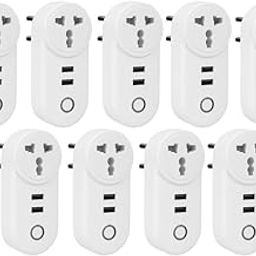 Anvith Technology Solutions 16A WiFi + Bluetooth Smart Plug | Energy Monitoring | Compatible with Alexa & Google Assistant | Voice Control | Ideal for ACs, Geysers, Water Pumps | Pack of 20-14