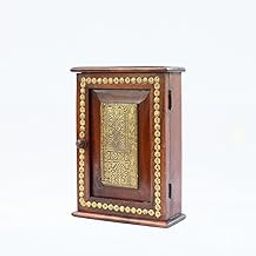 Elegant Wooden Key Box with Brass Work-17