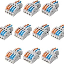 10Pcs PCT-SPL-42 0.08-2.5mm 4:2 Pole Wire Connector, Lever Wire Connector Quick Wiring Cable Connectors Electrical Lever Wire Cable Connector Push-in Conductor Terminal Block (2 in 4 Out)-image-61