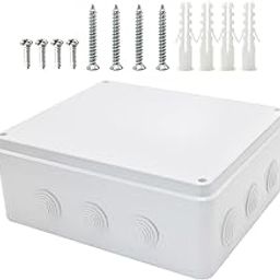 MAKERELE Outdoor Electrical Box ABS Plastic Watertight Dustproof Junction Box Universal Electrical Enclosure White 11.8”×9.8”×4.7” inch(300×250×120mm)-picture-2