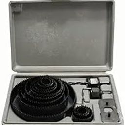 SHGM 16 Pcs Hole Saw Cutter Tool Set Kit Carbon Steel Drill Bit Carbide Tipped Round Cutter (Size 19-127mm) (Black)-85