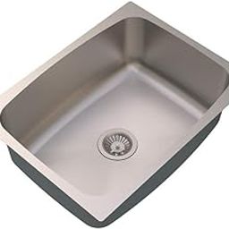 Carysil Elegance Series Single Bowl Kitchen Sink, Stainless Steel Kitchen Sink, 304 Stainless Steel Coupling, Noise Reduction Design, Deep Bowl with Sloping Drain, 24x18x9 inches, Matt Finish-image-49
