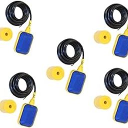 Float Switch | Float Sensor | Water Level Sensor 250V 16A (3 Mtr Wire) | Water Tank Float Switch Sensor for Water Level Controller Auto Cut Off with Switch (Yellow and Blue) Pack of (5)-25