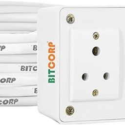 Bitcorp Extension Board 2 Socket 2 Switch 6A, 2000W Heavy Duty Power Strip with Surge Protector 3 Meter Electric Power Extension Cord for Home Gadgets, Office, Pc, Cooler, Fridge (White) 220 Volts-picture-23