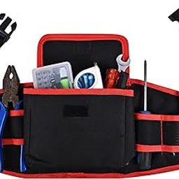 PAHAL Tool Belt Adjustable Waist Heavy duty for electrician, Technician, Carpenter, Plumber, Service Engineer Length-24 Inch Black-image-76