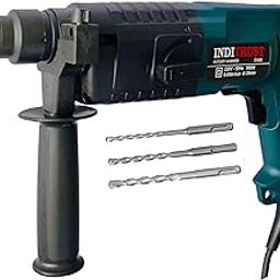 Inditrust 6 Month Warranty 900W 20mm Electric Hammer Machine with 3pc Hammer bit Left/Right Rotary Hammer Drill (Blue) 100% Copper Winding (BLUE)-7