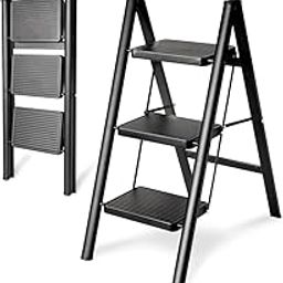 3 Step Ladder for Home Use | Wide Steps Ladder | Extra Strong Heavy Duty Ladder | Heavy Duty Ladder for Home Use Alloy Steel | Kitchen Stool Ladder with Anti-Skid Step for Home-25