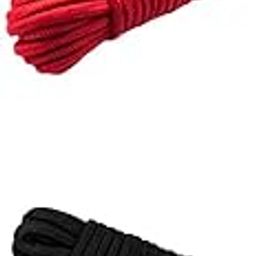 CLUB BOLLYWOOD LICHTS®2pcs All-Purpose Soft Cotton Rope - 32 Feet Length, 1/4 Inch Diameter 10m|Clothing Shoes & Accessories | Mens Accessories | Key Chains Rings & Cases|1 Piece Black Cotton Rope-image-2