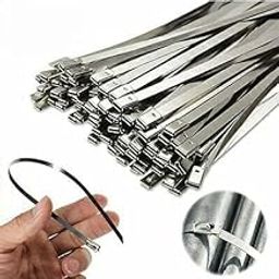 METAL CABLE TIE, 100mm X 4.6mm, SS-304, Heavy Duty Self Ball Locking Tie, Pack of 10-image-56