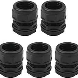 Juvielich 5Pcs Cable Gland Pipe Corrugated Tube Waterproof Joint AD21.2 Adjustable Locknut Pipe Clamps Black-image-22