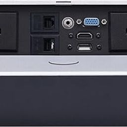 Ant Esports Desktop Socket AEMDS412 Table Pop Up Outlet Pop-up Strip Center countertop Socket Recessed Multimedia Strip Socket with USB+Network Connection Box Desktop HDMI for Conference Desk - Silver-picture-15