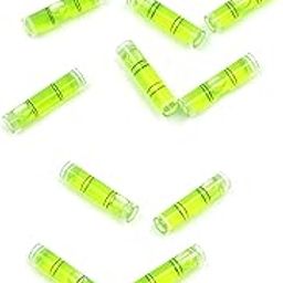 Chiloskit 10 Pcs Small Bubble Level, Cylindrical Plastic Bubble Spirit Level Vials for RV TV Picture Frame Hanging Layout Tool, 8x35mm-27