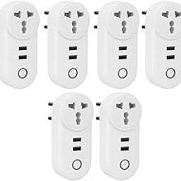 Anvith Technology Solutions 16A WiFi + Bluetooth Smart Plug | Energy Monitoring | Compatible with Alexa & Google Assistant | Voice Control | Ideal for ACs, Geysers, Water Pumps | Pack of 17-18