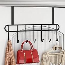 Dhivskitechen Over The Door Hook Hangers with 7 Sturdy Hooks, Durable Metal Hanging Rack, Hanging Organizer Rack Steel Door Hook Hanger Wall Hook Rack-picture-10