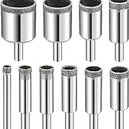 (10 PCS(1/4"-1 1/5")) - Diamond Drill Bits Set, 10 PCS Diamond Hole Saw Set, Glass Drill Bit for Ceramic Tile Porcelain Marble Granite Stone Bottles-image-40