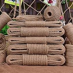 Bclla Zkenshan-Natural Jute Twine 4mm 10m-40m Jute Rope Twine Rope Hemp Cord Macrame String DIY Craft Handmade Decoration Pet Scratching, Natural Jute Fiber (Color : 10M)-image-9