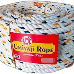 Umiyaji Rope Polyester Twisted Rope (White and Blue and Yellow, 10mm 96meter 1roll)-image-28