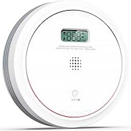 Smoke and Carbon Monoxide Detector Combo 10 Year Battery, Dual Sensor Smoke Alarm Carbon Monoxide Detector with LCD Display for Home, 1 Pack-image-7