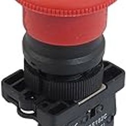 uxcell a12082000ux0339 NC N/C Red Mushroom Emergency Stop Push Button Switch, 600V, 10 A, ZB2-BE102C, 22 mm-image-10
