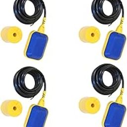 Float Switch | Float Sensor | Water Level Sensor 250V 16A (3 Mtr Wire) | Water Tank Float Switch Sensor for Water Level Controller Auto Cut Off with Switch (Yellow and Blue) Pack of (4)-29