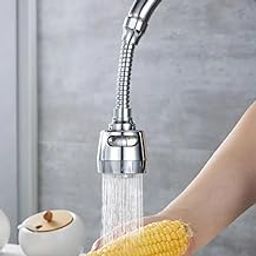 FAVHOME 360 Degree Rotating Swivel Sink Faucet Extended Bubbler Tap Aerator Water Saver Saving Filter Spray Adjuster Nozzle Head for Bathroom Kitchen Saver Facet Stainless Steel Finish - 1 Piece-image-40