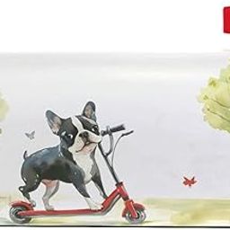 ALAZA Delightful and Heartwarming Watercolor Illustration Cute Cartoon Boston Terrier Riding A Red Scooter Magnetic Mailbox Cover MailWraps Garden Yard Home Decor for Outside Oversized-25.5" x20.8"-image-89