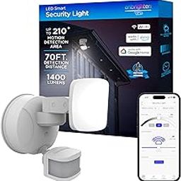 Enbrighten Vibe Smart LED Security Light, Motion Activated, Single Head, ETL Listed, UV Resistant, 1400 Lumens, 4000K, Compatible with Alexa, Google Home, White-image-8