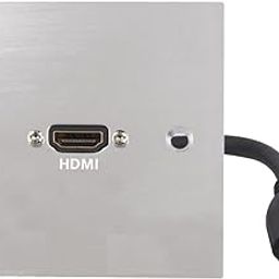 CS HDMI Outlet Plate Single Gang Brushed Steel Gang 3 inch x 3 Inch Metal Wall Plate (Hdmi Wall Plate)-23